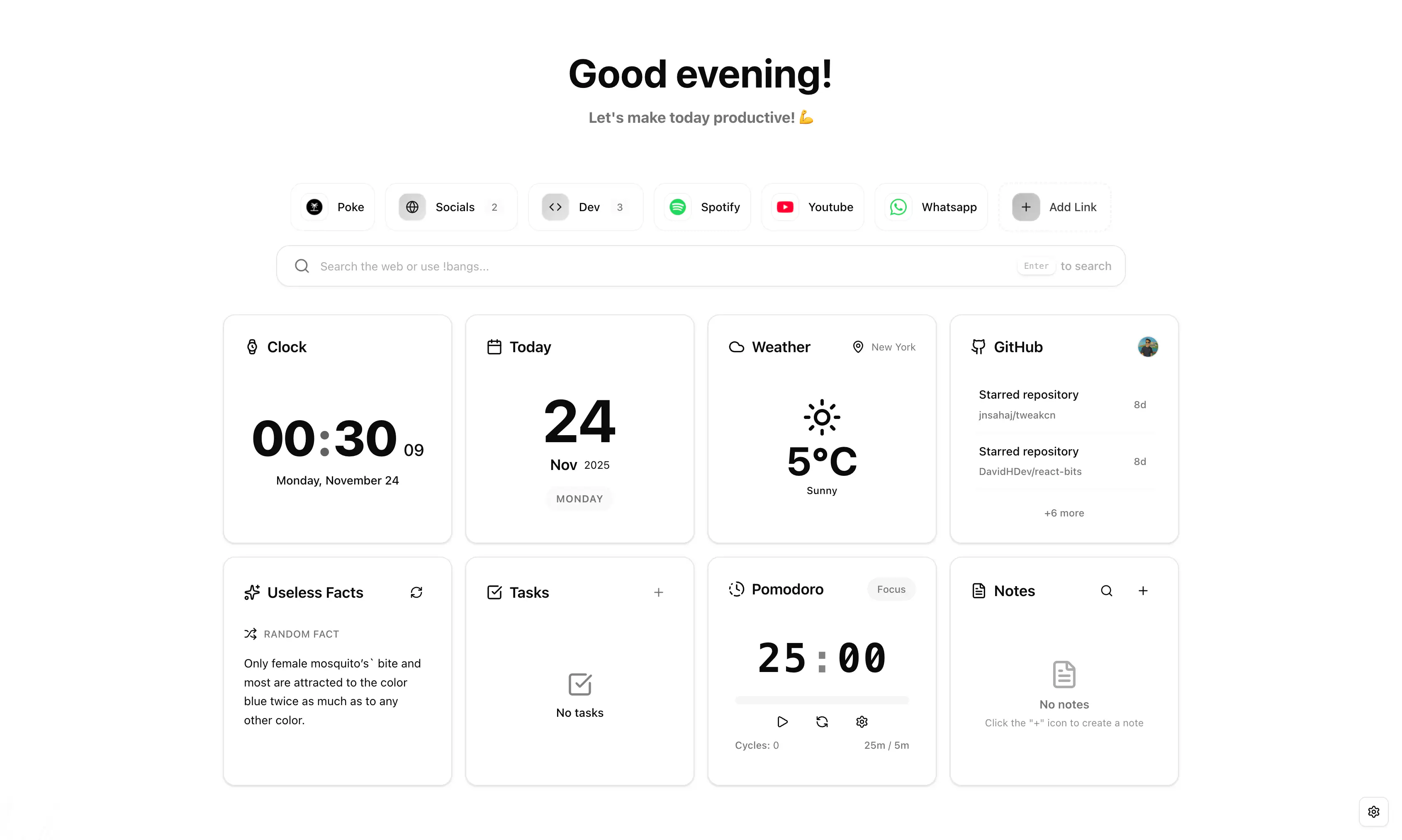 Luminee main dashboard
